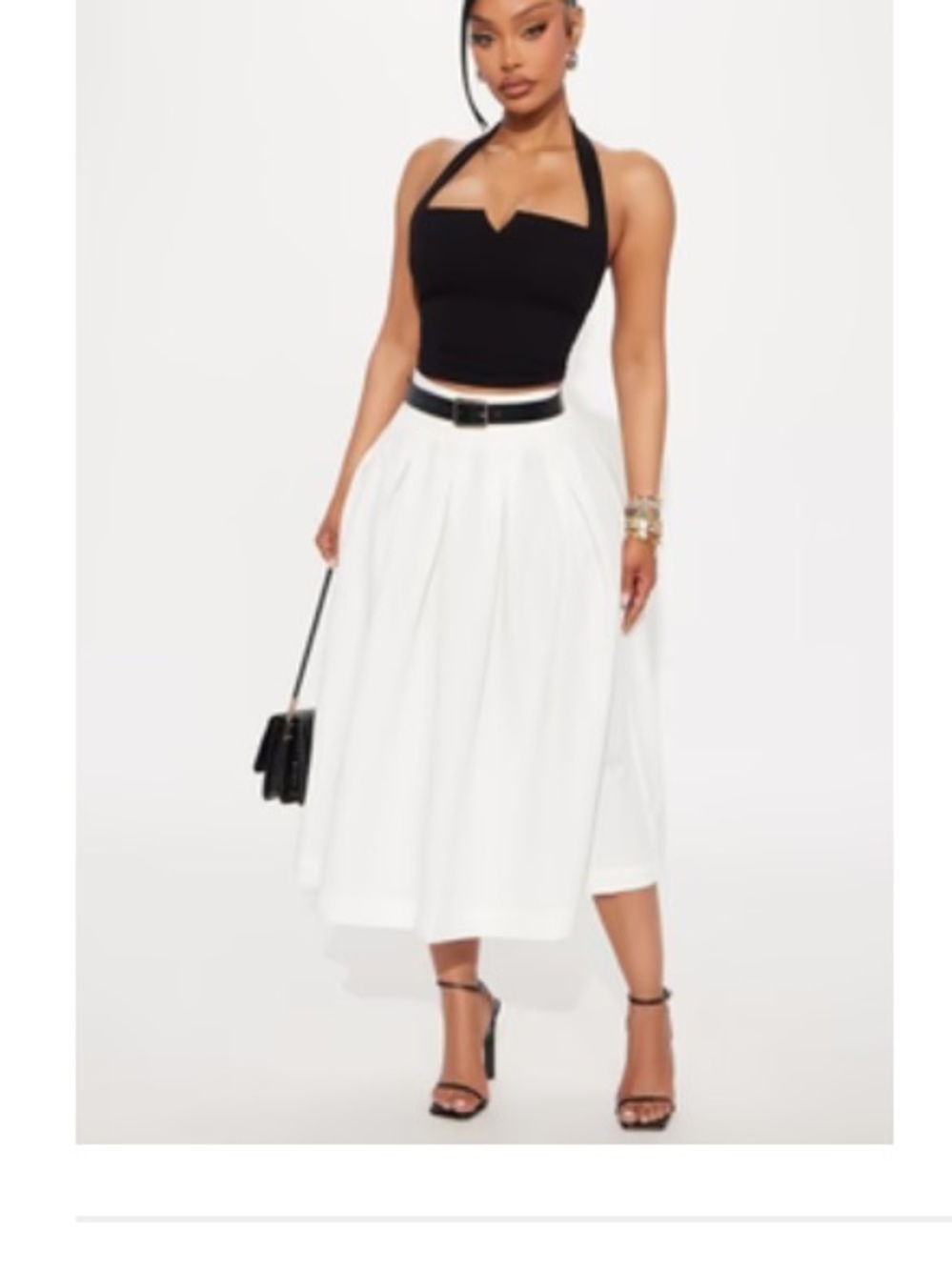 White Pleated Women's Skirt